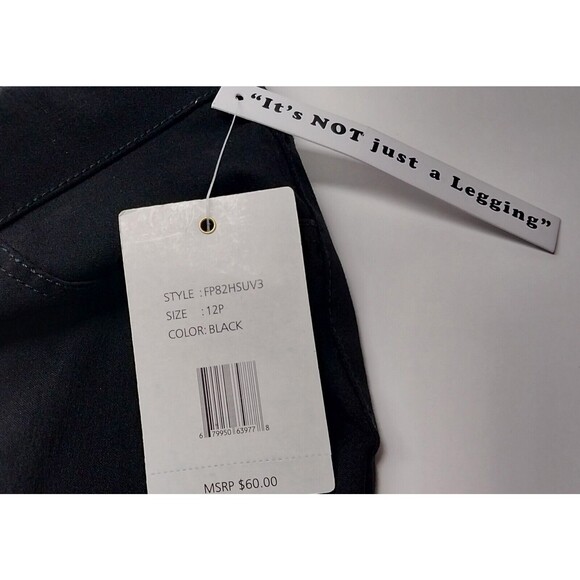 NEW Zac Rachel Womens 12P Pull On Pants Black Stretch Slim Ankle Petite Leggings - Picture 5 of 14